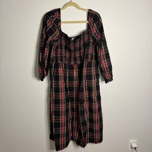J. Crew Plaid Midi Dress